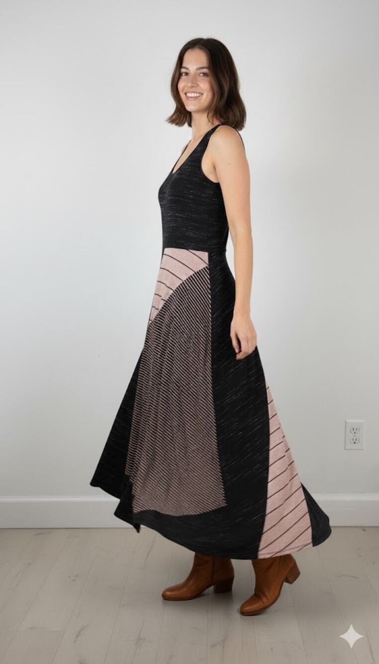 Spence Tank Maxi Dress Bust 34 "W 28" Length 54" hi/lo hem Aysmetric twirl skirt